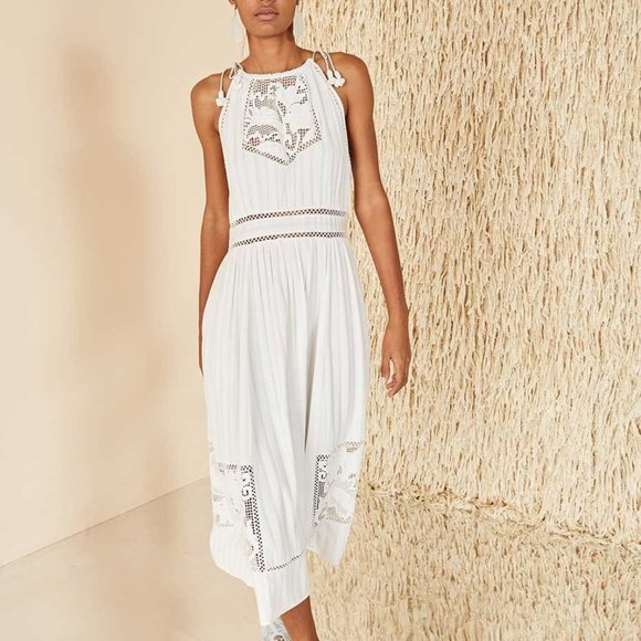 Ulla Johnson Dresses & Skirts - Ulla Johnson Hania Embroidered Midi Dress in Blanc